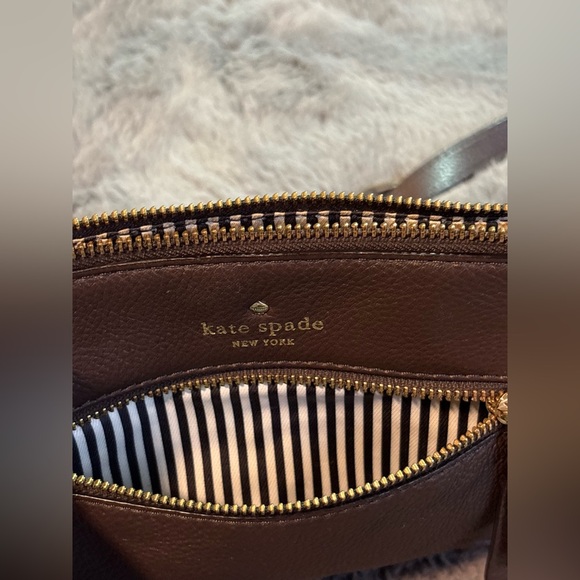 Kate Spade New York Pebbled Leather Crossbody Purse/ Bag In Mocha Brown - Picture 14 of 16